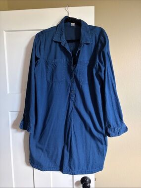 Old Navy Dark Blue Button-Up Shirt Dress size XL